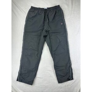 Champion Track Pants Mens XL Relaxed Gray Athletic Jogger Nylon Mesh Vintage Y2K